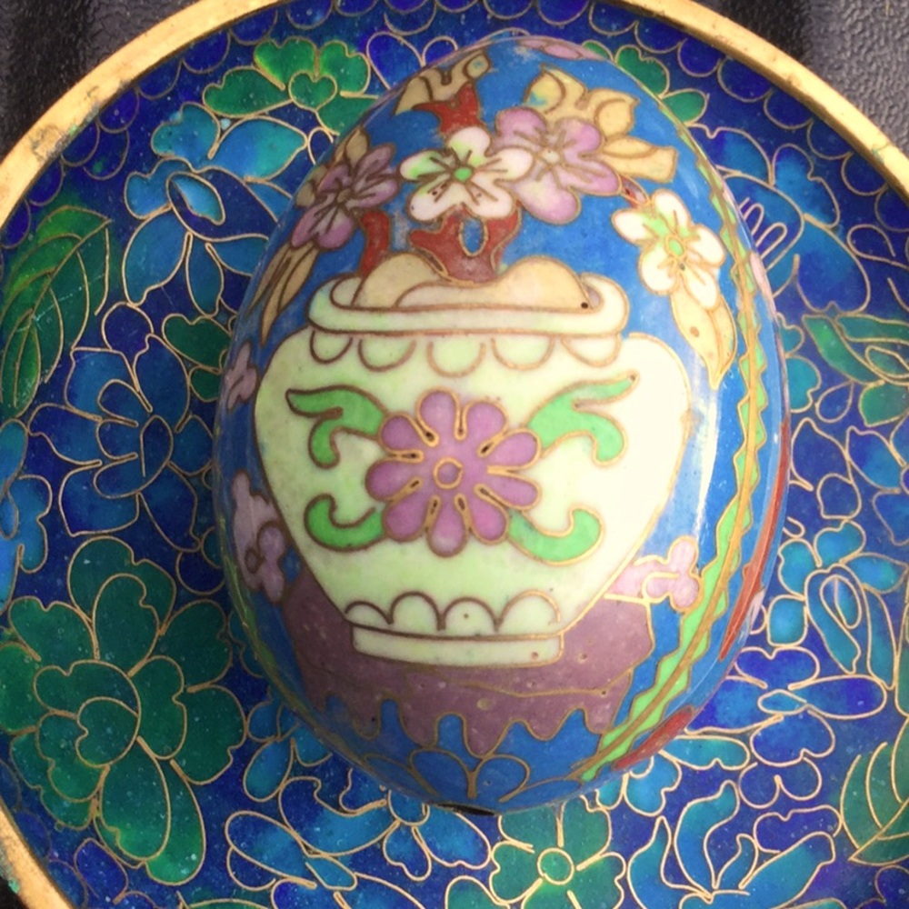 Cloisonné egg decor farmer’s market home